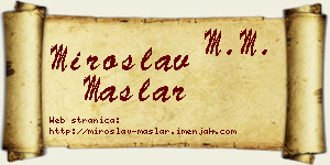 Miroslav Maslar vizit kartica